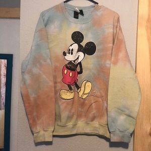 Oversized tie dye Mickey Mouse sweatshirt